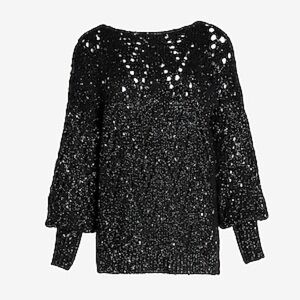 Express Balloon Sleeve Metallic Open Knit Sweater | Sz M